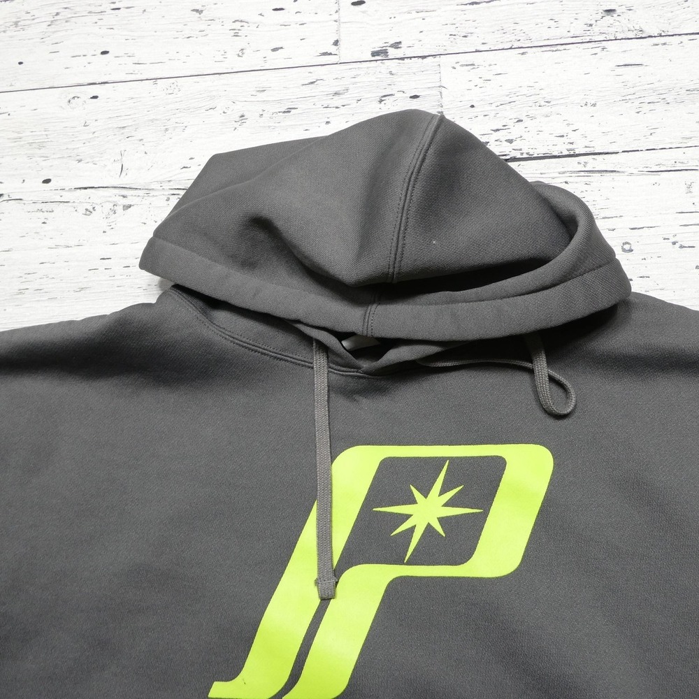 Polaris Hoodie Sweatshirt Mens XL Gray Logo Graphic Fleece Kangaroo Pullover - Picture 4 of 11
